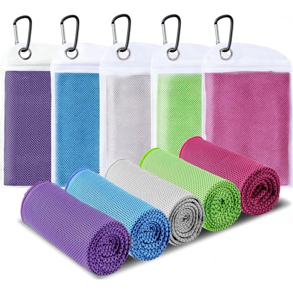 5PCS Cooling Towels 40×12 Inch, Microfiber Ice Cooling Towel for Sports Workout Camping Yoga