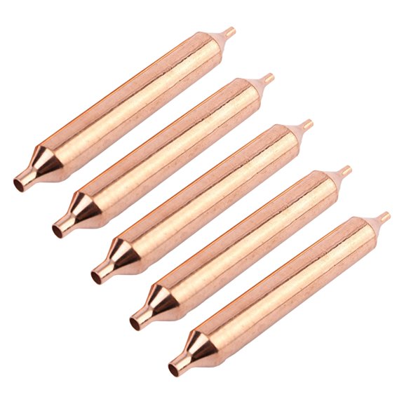 5 Pack Copper Filter Drier for Refrigeration, 127mm x 19mm HVAC Parts, Molecular Sieve Desiccant Core, 3mm Inlet 6mm Outlet, for Most Refrigerator Models