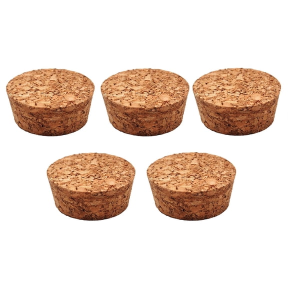5 Pack Cork Stoppers for Wine Bottle Crafts Home Decor, Wooden Tapered Corks Plugs fits 1.5-Inch Openings, Bottle Stopper Replacement, Natural Wood, Fits Wine Beer Craft Bottles,Wood