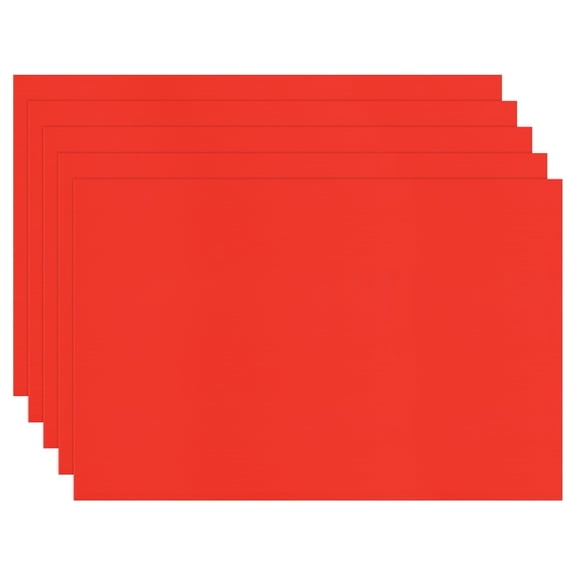 5-Pack Corrugated Plastic Sheets, 8 Inch x 12 Waterproof Blank Poster Board Yard Signs for Garage Sale/Office/Classroom/Party/Lawn Sign Road [3mm Thick, Red]
