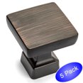 thumbnail image 1 of 5 Pack - Cosmas 1480ORB Oil Rubbed Bronze Contemporary Square Cabinet Hardware Knob - 1" Square, 1 of 1