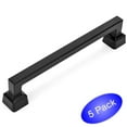 thumbnail image 1 of 5 Pack - Cosmas 1481-128FB Flat Black Contemporary Cabinet Hardware Handle Pull - 5" Inch (128mm) Hole Centers, 1 of 1