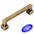thumbnail image 1 of 5 Pack - Cosmas 1481-96BAB Brushed Antique Brass Contemporary Cabinet Hardware Handle Pull - 3-3/4" Inch (96mm) Hole Centers, 1 of 1