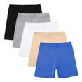 thumbnail image 1 of 5 Pack Cotton Bike Shorts Girls Elastic High Waist Short Leggings Kids Clothes Under Dress Breathable Dance Shorts (13 Years, 5PCS-E), 1 of 7