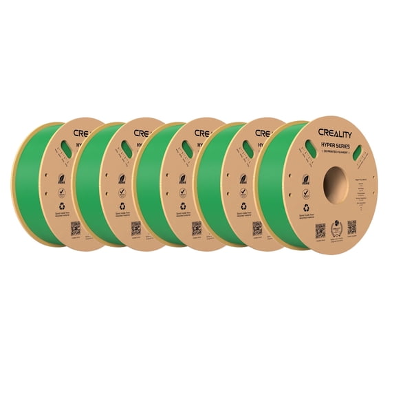 5 Pack Creality Hyper PLA 1.75 mm Filament Fast 30-600mm/s Smooth Extrusion for Most 3D Printer 5kg/11lbs-Green
