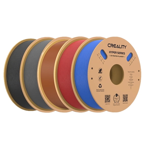 5 Pack Creality Hyper PLA 1.75 mm Filament Fast 30-600mm/s Smooth Extrusion for Most 3D Printer 5kg/11lbs