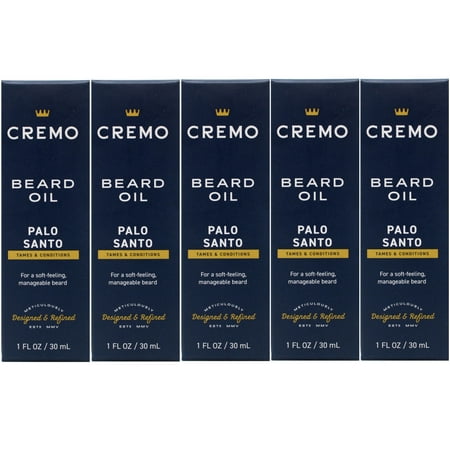 5 Pack - Cremo Reserve Collection, Revitalizing Beard Oil, Palo Santo, 1 fl oz (30 ml)