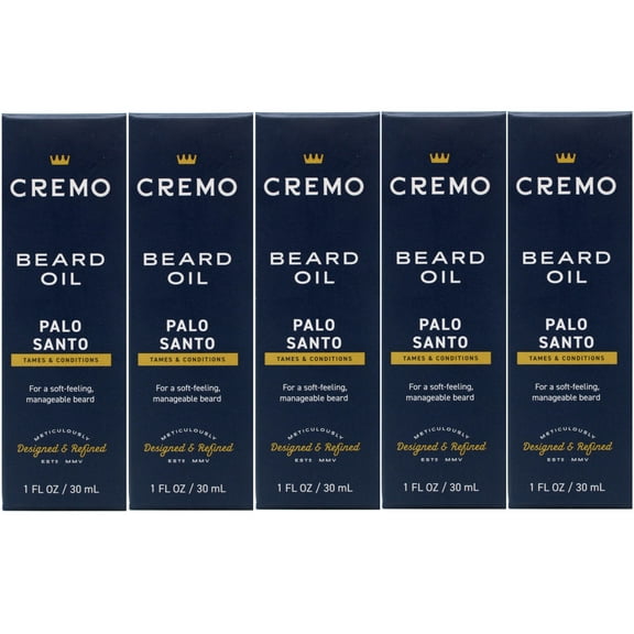 5 Pack - Cremo Reserve Collection, Revitalizing Beard Oil, Palo Santo, 1 fl oz (30 ml)
