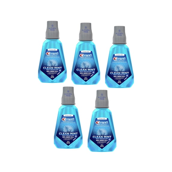 5 Pack - Crest Pro-Health Oral Rinse Refreshing Clean Mint 250 mL Each