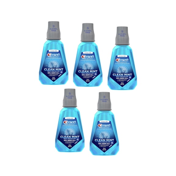 5 Pack - Crest Pro-Health Oral Rinse Refreshing Clean Mint 250 mL Each