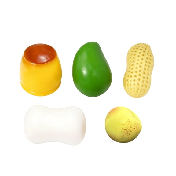 5 Pack Crunchy Squishy Slushy Squeeze Toys Stress Ball Fidget Toy Peanut Pudding Potato Mango Soap Shaped Block & Flake Filled ASMR Realistic Slow Rising Moldable Stress Relief Gift