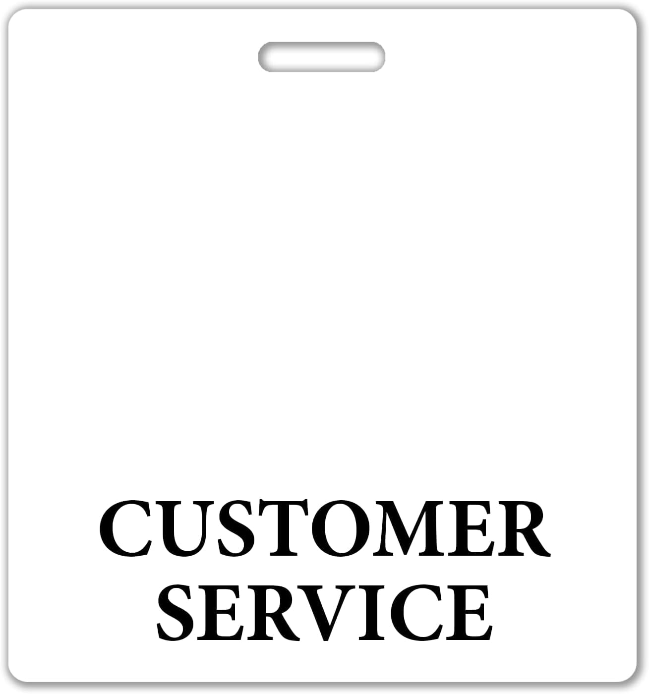 5 Pack - Customer Service Badge Buddy - Horizontal Badge Backer for Retail Associates & Staff - Heavy Duty, Double Sided Role Identifier - Oversized ID Tag Buddies - USA Printed Specialist ID (White)