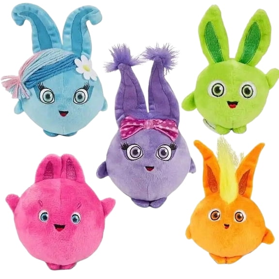 5-Pack Cute Bunny Plush Toy Soft Stuffed Animal Doll Kawaii Rabbit Plush Decorative Gift Easter Plush