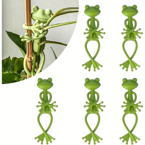 5 Pack Cute Frog Plant Stand – Green Stable Large Support Holder for Potted Plants