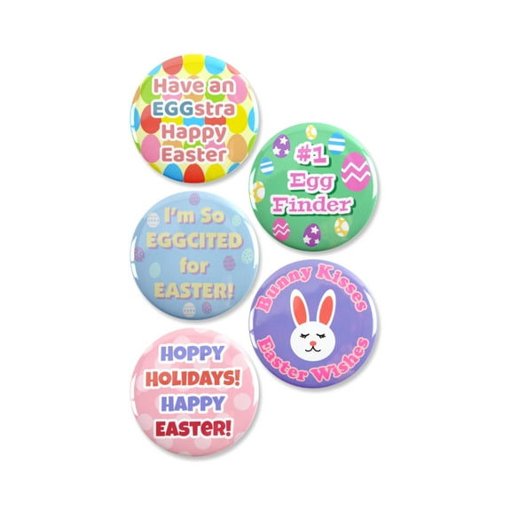 5 Pack - Cutie Easter Celebration Collection Pinback Buttons - 2.25 Inch