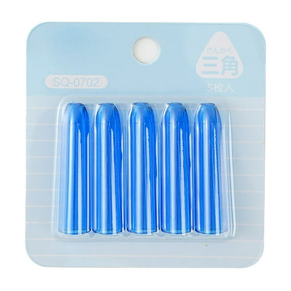 5-Pack Dark Blue Pencil Caps with Silver Powder Finish for Tip Protection and Extension