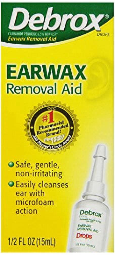 5 Pack Debrox Earwax Removal Drops microfoam action 0.5 Fluid Ounce Each