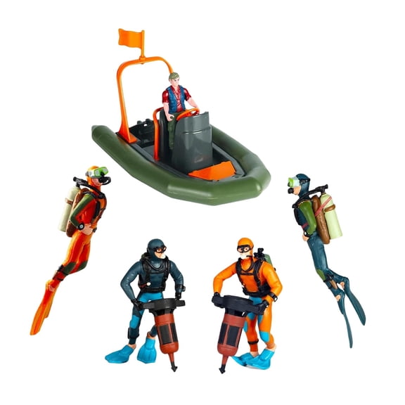5 Pack Decorative Scuba Diver Figurines Diver Ornaments PP Material Lifelike Detail for Fish Tank Display