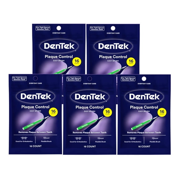 5 Pack - DenTek Easy Brush Fresh Mint Tight Interdental Cleaners, 16 Each