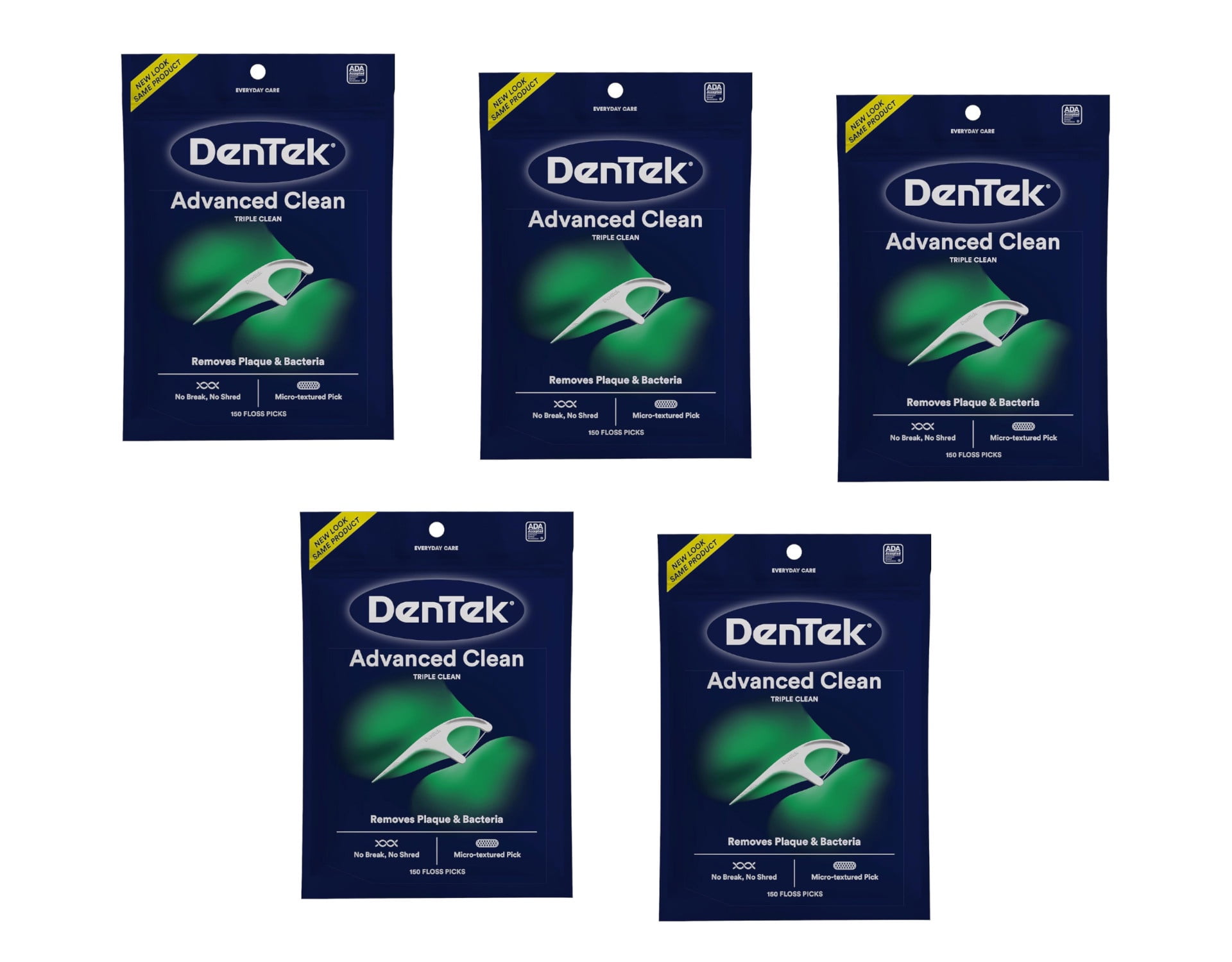 5 Pack - DenTek Triple Clean Floss Picks Mouthwash Blast 150 Each (Packaging May Vary)