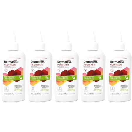 5 Pack Dermarest Psoriasis Max Strength Medicated Gel, 4 Fluid Ounces Each