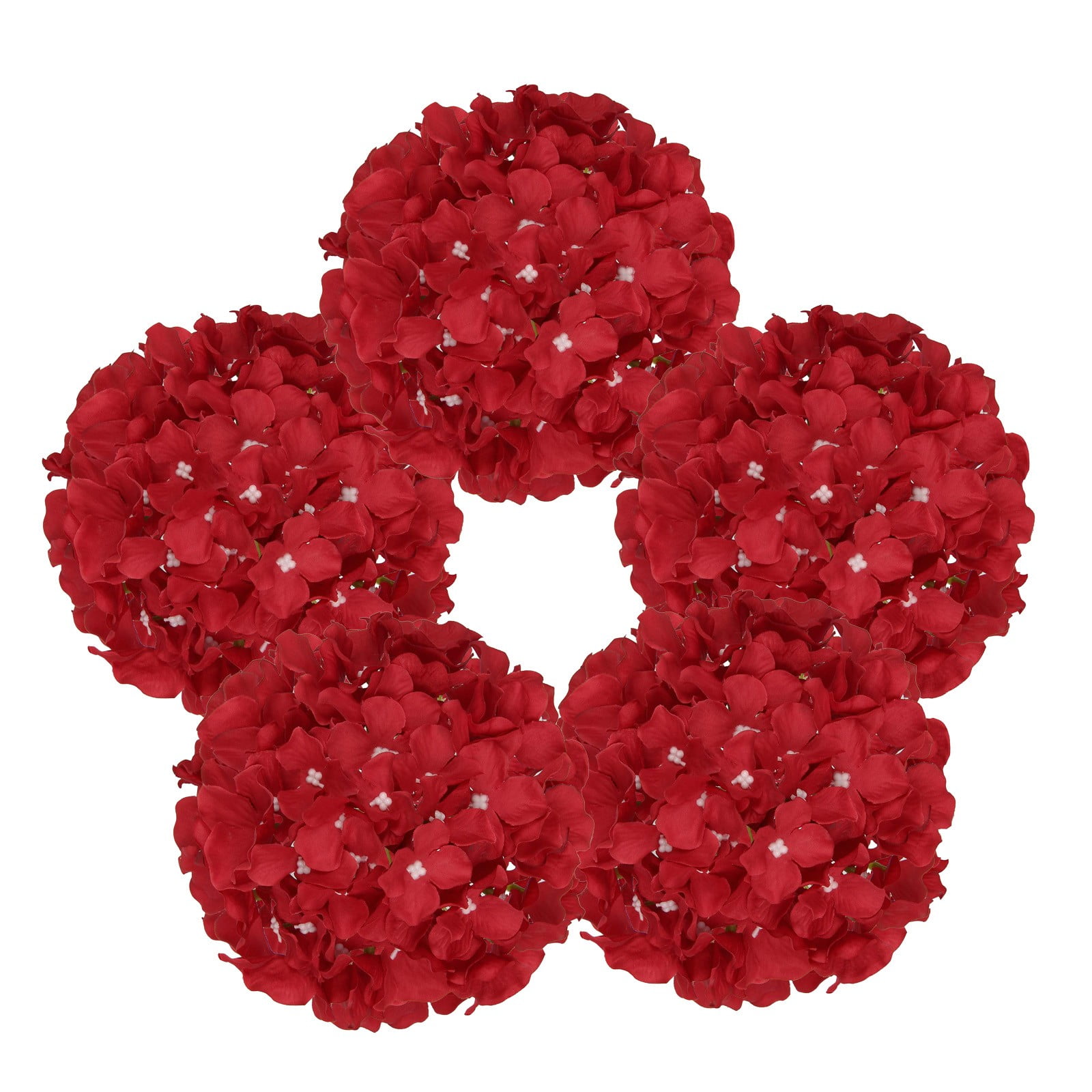 5 Pack Detachable Stem Silk Hydrangea Heads For Home & Wedding