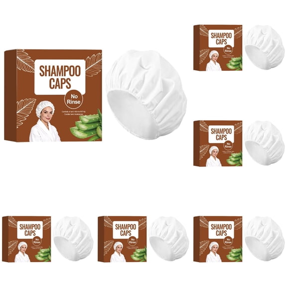 5-Pack Disposable Shampoo Caps – Individually Wrapped Waterless Wash Hats for Seniors & Travel