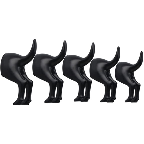 5 Pack Dog Tail Coat Hooks for Wall,Black Plastic Wall-Mounted Hat Hanger Butt Hook,Cute Towel Hooks for Bathroom,Decorative Peg for Hanging Coats,Bags,Key,Purse,Dog Leash