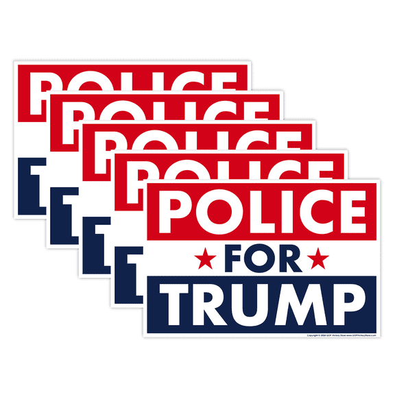 (5-Pack) Donald Trump 2024 Yard Sign, Police For Trump, 18" x 12" Double-Sided Sign, Metal H-Stake Included