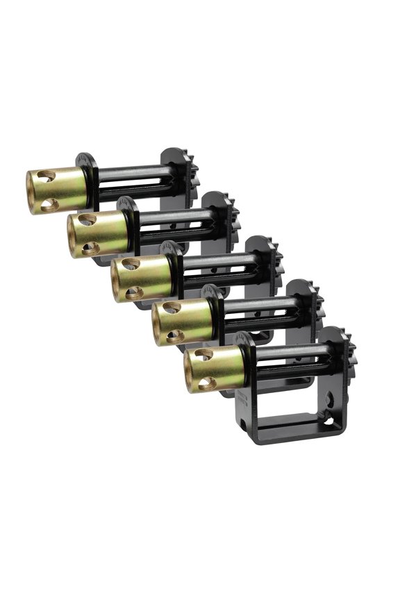 5 Pack Double L Sliding Ratcheting Winch for Flatbed Trailer - 5,500 lb WLL Heavy-Duty Steel Cargo Winch, Fits 2" to 4" Webbing Straps for Double L Track