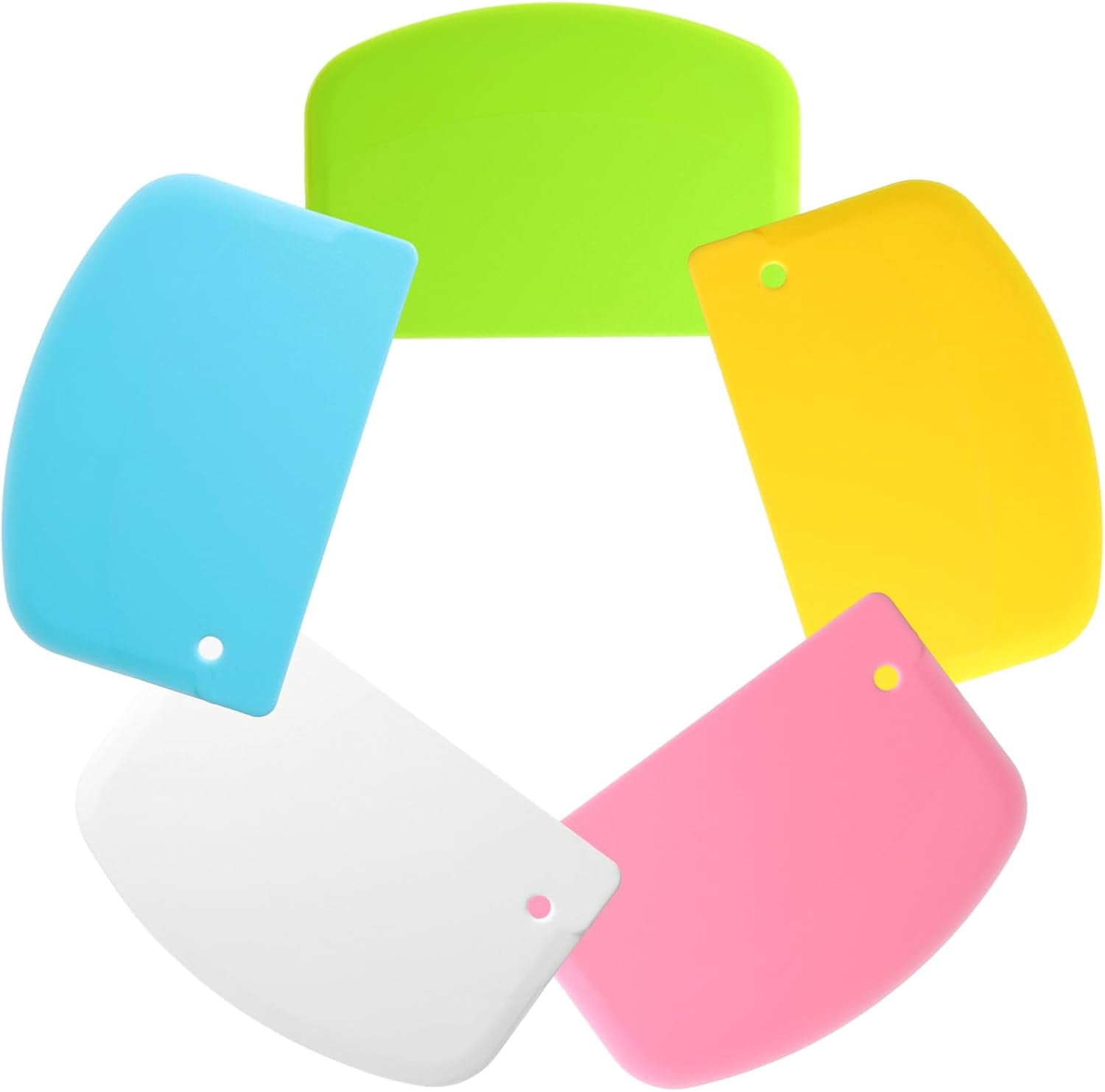 5 Pack Dough Scraper, Hard Bench Scraper, Flexible Plastic Scrapers ...