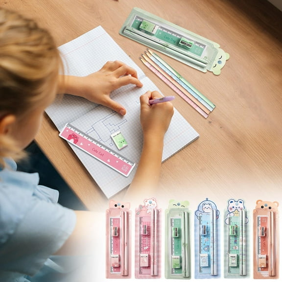 5-Pack Drawing Pencils With Erasers - Triangular Grip Kindergarten Pencils For Writing Practice,Art Sketching Supplies,A