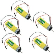 5 Pack Dual Shaft Gear Head Motor, 140 RPM at 4.5V DC, 48:1 Gearbox Ratio, Hobby Gearmotor for DIY Robot, Smart Car, RC Vehicles