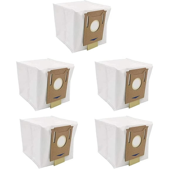 5 Pack Dust Bags compatible with ECOVACS Deebot Ozmo T8, T8 Aivi, T9 AIVI T9 PRO T9 MAX DX93, DDX96, For Yeedi K781+ Vacuum Cleaner Parts