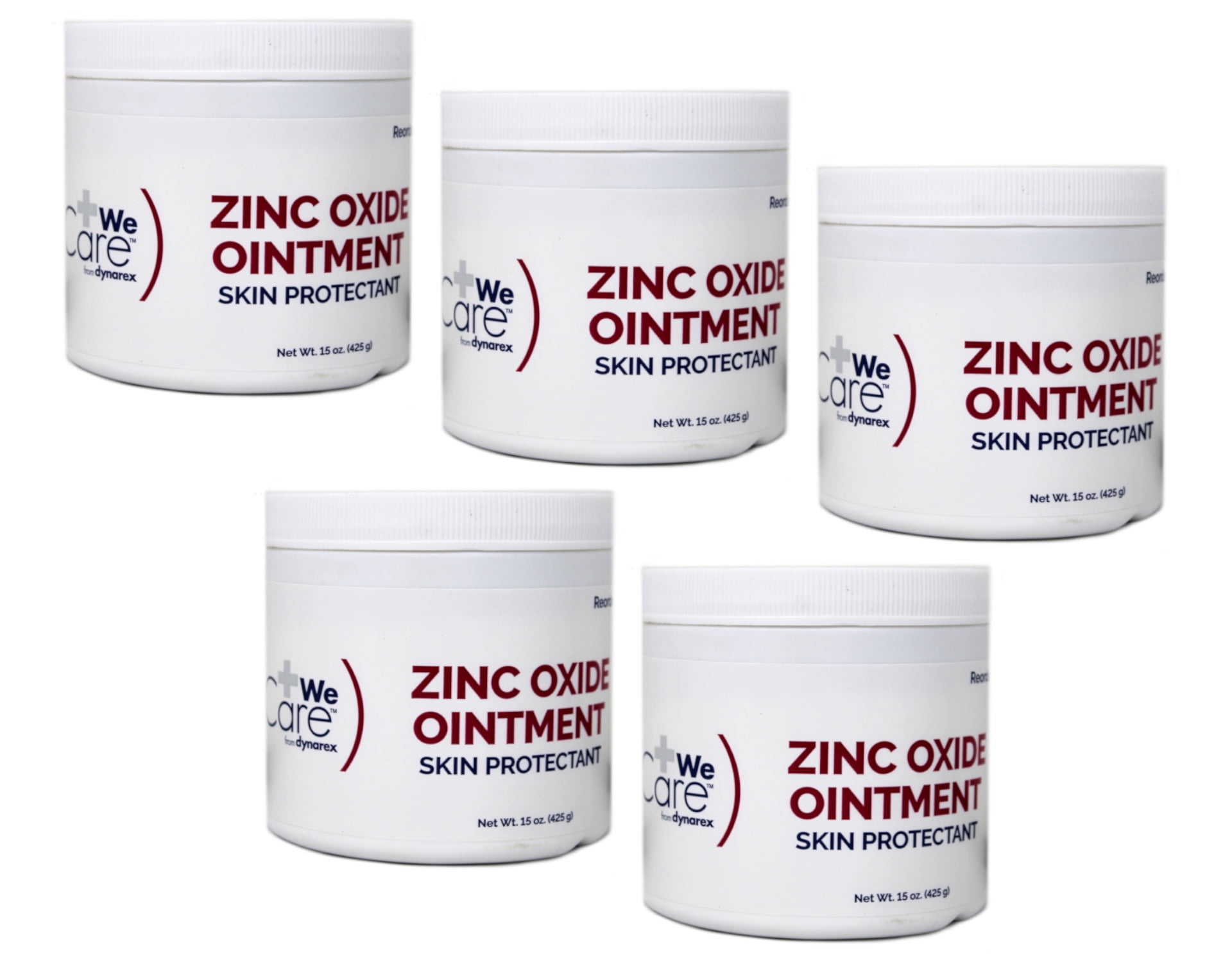 5 Pack Dynarex Zinc Oxide Ointment Skin Protectant No. 1192 15 Oz Each