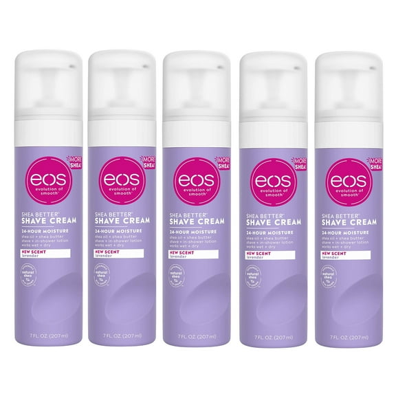 5 Pack - EOS Evolution of Smooth Shave Cream Lavender Jasmine 7 Oz Each