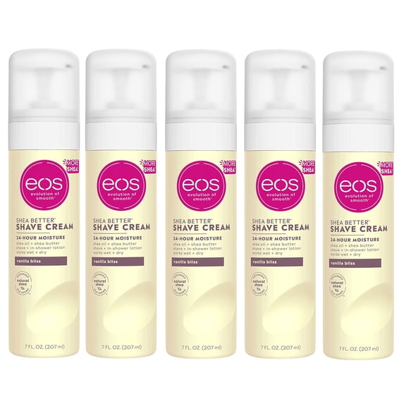 5 Pack - EOS Evolution of Smooth Vanilla Bliss Shave Cream 7 Oz Each
