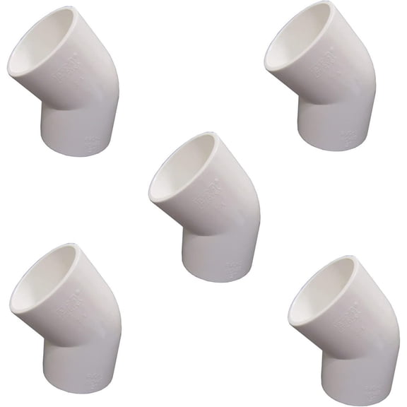 (5 Pack) ERA Sch 40 PVC 1-1/4 Inch 45 Degree Elbow, Socket, NSF Compliant
