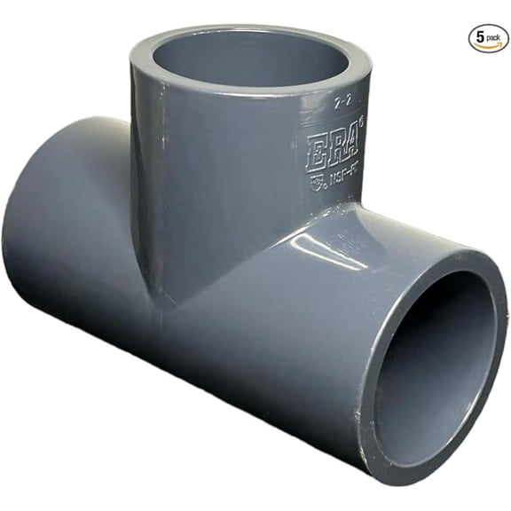 5-Pack, ERA Schedule 80 PVC, Straight Tee, 801 Series Pipe Fitting (Socket Connection) (1-1/4")