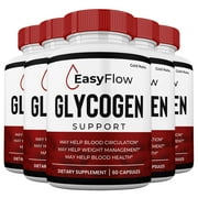 5 Pack EasyFlow Glycogen Support Capsules, Maximum Strength Formula, Pills Blood Support, EasyFlow Glycogen Supplement