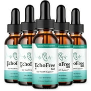 5 Pack EchoFree Pro Liquid Drops, Echo Free Advanced Tinnitus Support 10oz