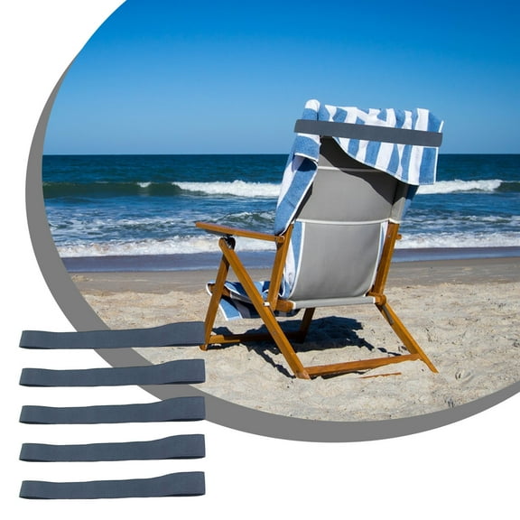 5-Pack Elastic Beach Chair Towel Straps - 15.75in Windproof Clips for Pool/Beach, Stretchy Locking Beach Chair Towel, Anti-blowing away