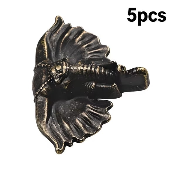 5-Pack Elephant Shape Zinc Alloy Cabinet Handles - Retro Heavy-Duty Drawer Pulls for Traditional Chinese Furniture