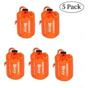 5 Pack Emergency Bag Survival Bivvy Sack ,  36 ×84 Inch Lightweight Portable Waterproof  Emergency Supplies for Outdoor Camping Hiking Keep Warm After Earthquakes, Hurricanes Disasters