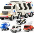 thumbnail image 1 of 5 Pack Emergency Rescue Ambulance Car, Vehicle Toddler Truck Toys for 2 3 4 5 6 Year Old Boys, Friction Power Cars with Rescue Helicopter, Police Car, Fire Truck, Birthday Gifts for Girls Age 3-8, 1 of 8