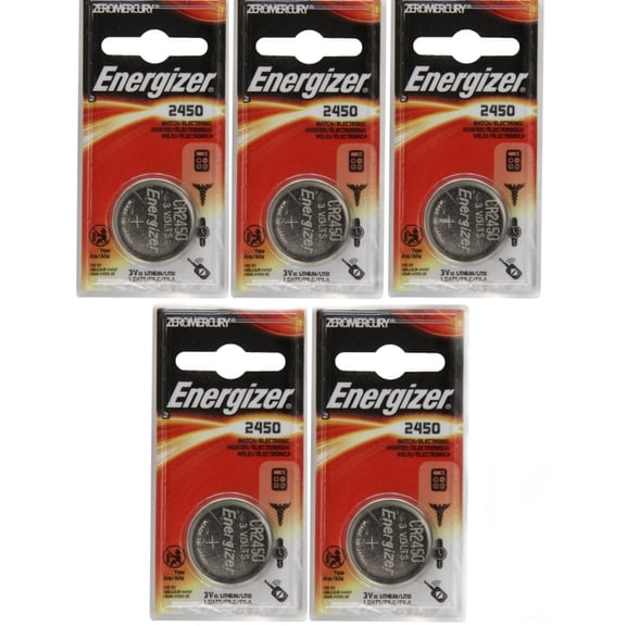 5 Pack Energizer CR2450 ECR2450 CR 2450 3V Lithium Coin Cell Button Battery