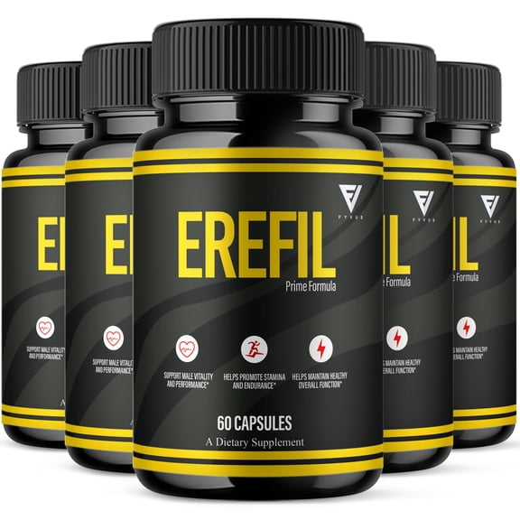 (5 Pack) Erefil Premium Support Capsules, Erefill Supplement (300 Capsules)