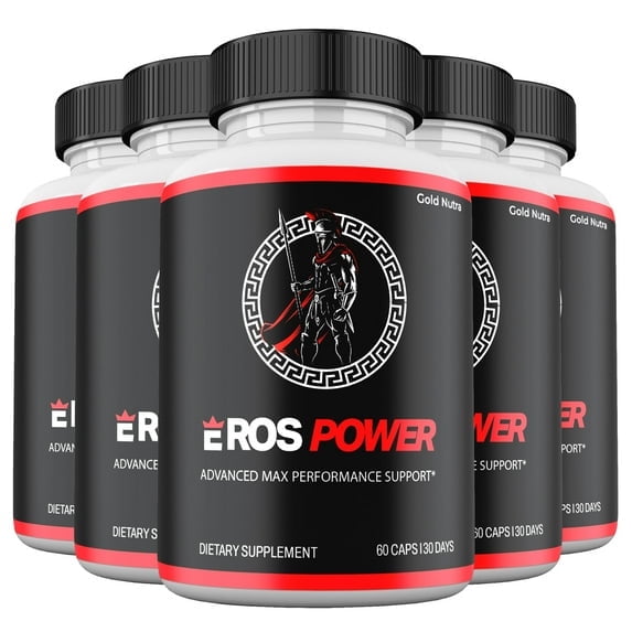 (5 Pack) Eros Power Supplemement, High Potency Eros Power Pills, All Natural Formula for Men ErosPower Capsules, 5 Month Supply