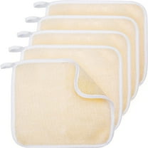 5 Pack Exfoliating Wash Cloths, Dual-Sided Exfoliating Bath Towels for Body Scrub and Face Clean, Soft Weave Bath Cloth for Men Women
