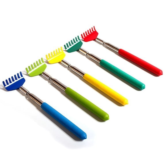5 Pack Extendable Back Scratcher - Portable Telescoping Metal Back Scratchers/Hand Massager with Soft Rubber Handles for Thanksgiving, Birthday, Christmas Gifts